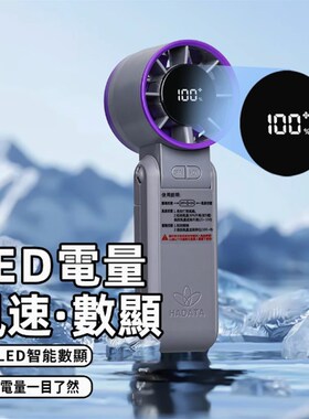 華德通数显折叠100档F3充电w18650电池小风扇便携手持桌面掛腰掛