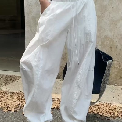 蒂娜2025夏季新款欧货高品质透气户外工装休闲阔腿裤X慵懒显瘦拖