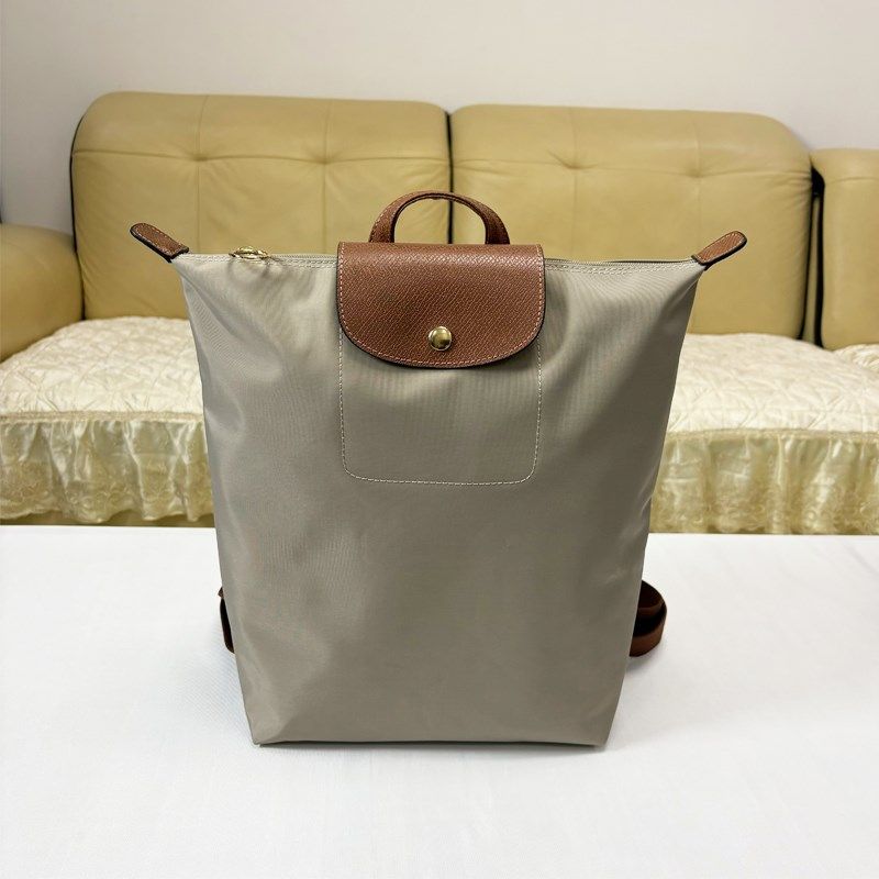 法式尼龙男女中号双l肩包大容量手提折叠背包可放14寸笔记本电脑