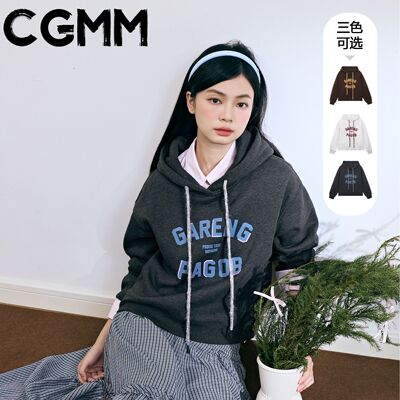 CGMM/橱柜密码秋冬新款印花加绒卫衣宽松慵懒风连帽衫DSOMB5250