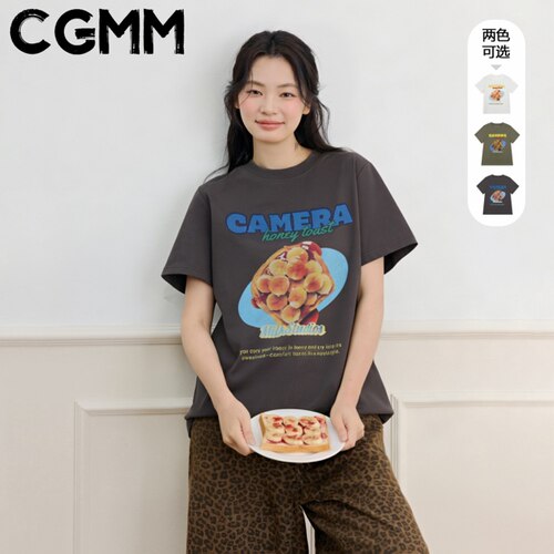 CGMM/橱柜密码夏季新款趣味印花百搭短袖T恤DSOMB2625