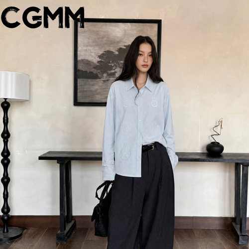 CGMM秋季新款刺绣POLO领衬衫
