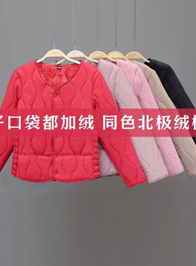 2025新款秋冬羽绒棉衣女加绒加厚棉服修身轻薄保暖棉袄中老年外套