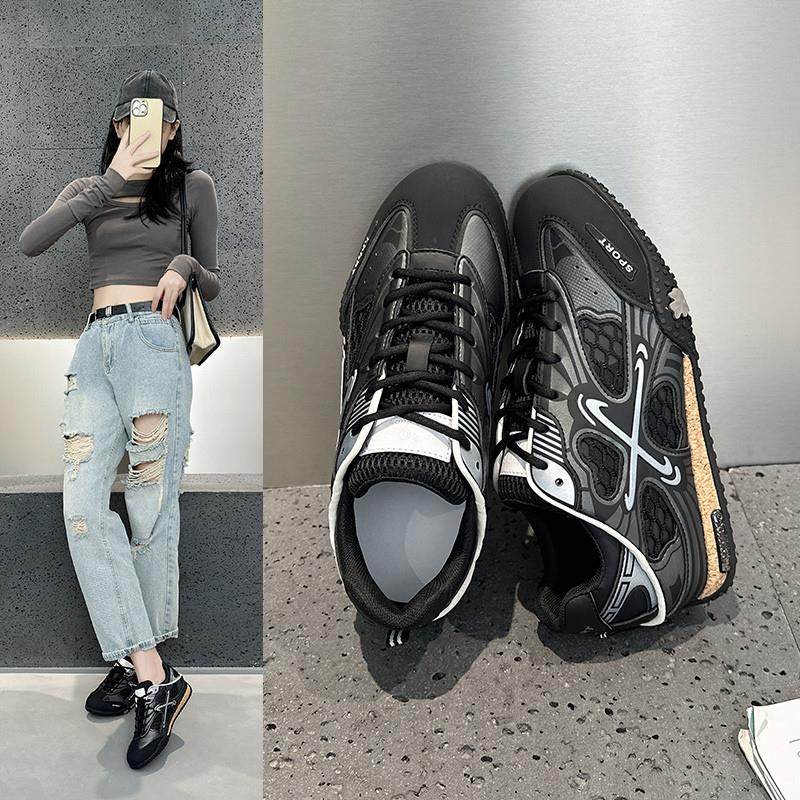 新品银色德训鞋女2025秋季新款平底巨好看不累脚旅游运动休闲老爹,女鞋,时尚休闲鞋,淘宝优惠券,粉丝福利购,淘宝优惠卷