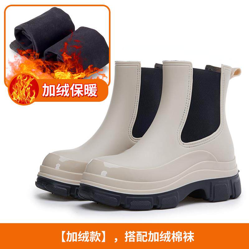 新品厚底雨鞋女款2026新款夏天雨靴防水鞋水靴切尔西短靴防滑