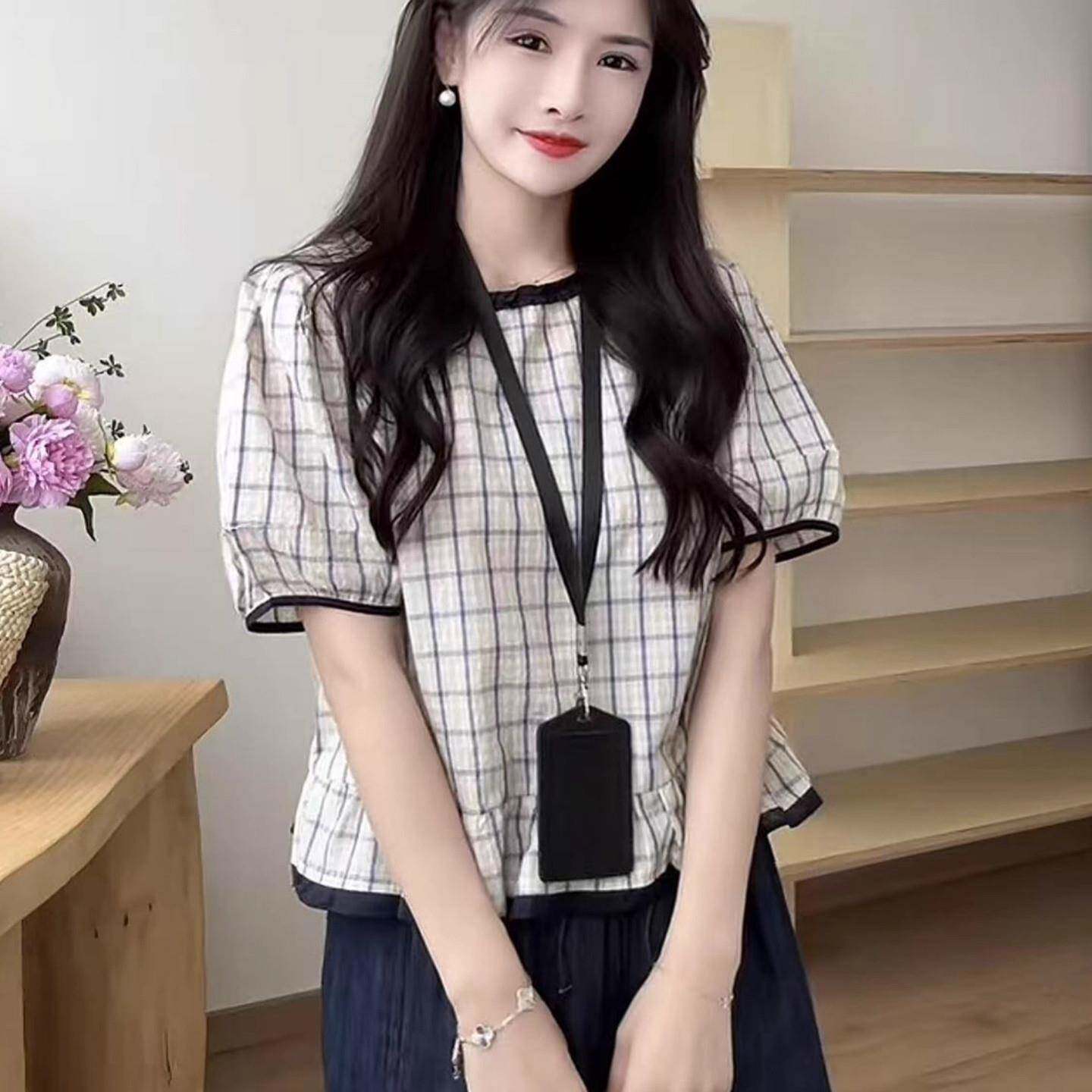 新品L008韩版大码温柔知性小衫韩系chic别致衬衫2026新款女设计感