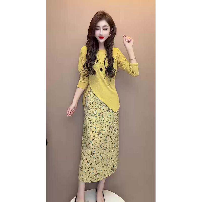 新品欧货时尚高级感两件套女2026春季新款百搭显瘦上衣碎花半身裙