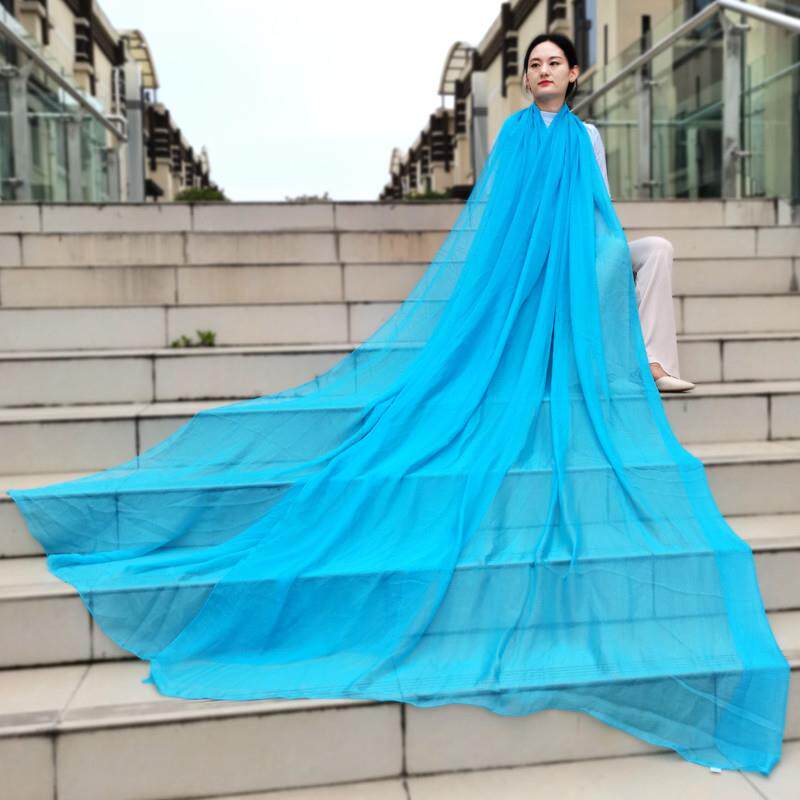 柠檬黄明黄色纱巾广场舞丝巾亮黄女士护颈围巾秋冬保暖防晒沙滩巾