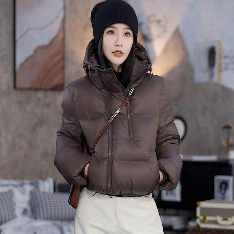 新品百搭棉服外套女春季新款爆款韩系穿搭设计感拉链连帽棉衣休闲