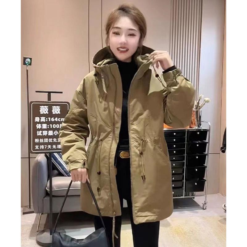 新品时尚韩版连帽冲锋衣女2026秋装新款宽松大码休闲百搭拉链风衣