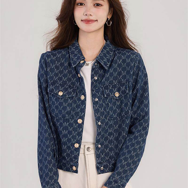 新品牛仔外套短款女小个子2025秋季新款韩系时尚休闲正肩翻领夹克