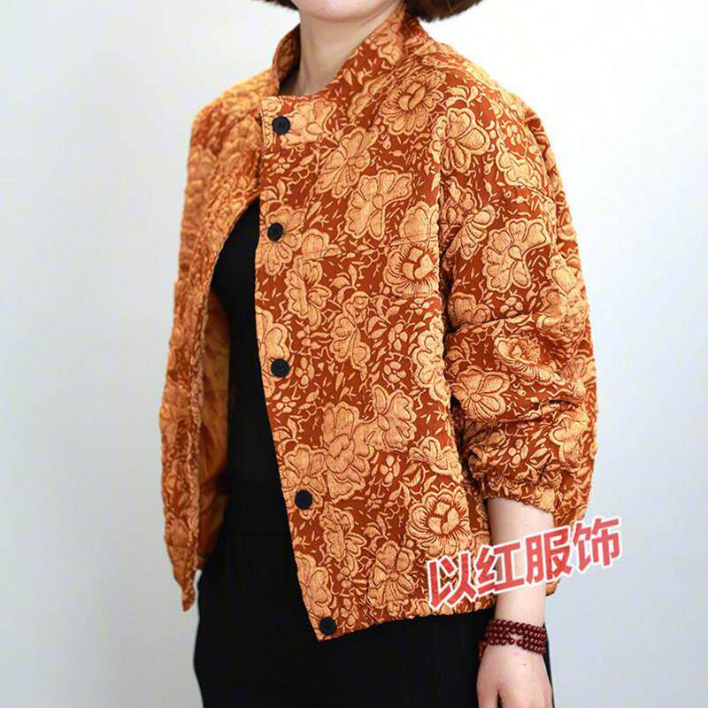 新品时尚短款夹克开衫春季时尚纯色上衣女J宽松显瘦立领中年女装