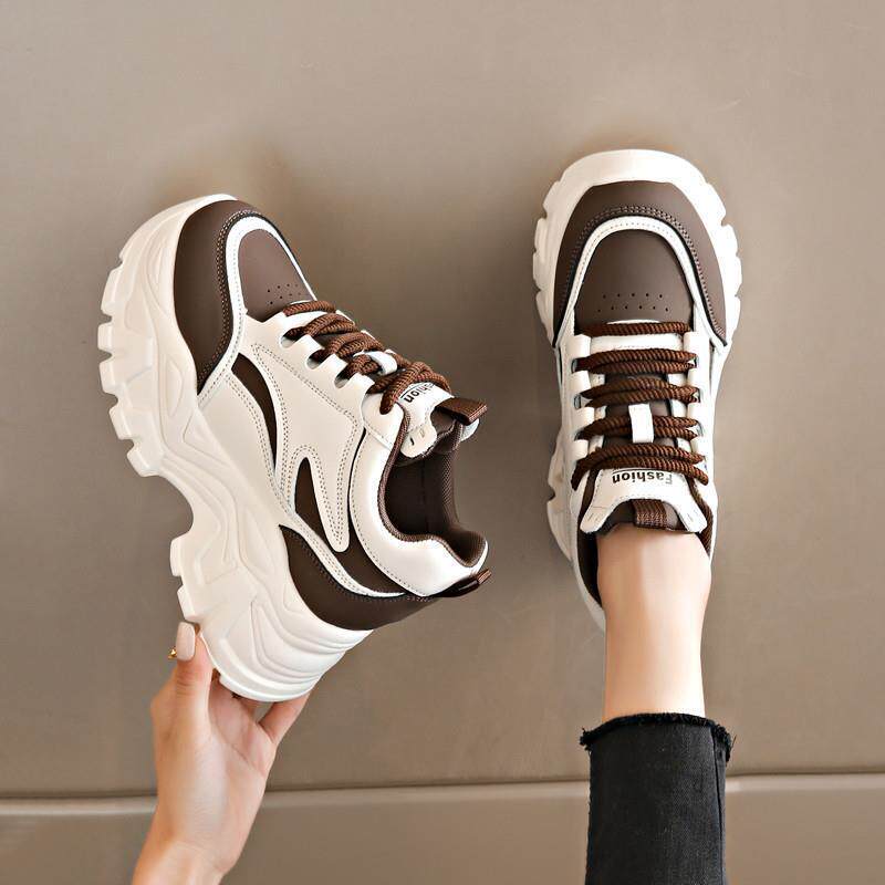 新品女士内增高8CM休闲鞋坡跟小个子厚底老爹鞋百搭春夏爆款运动