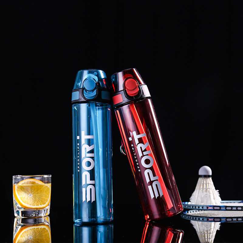 塑料运动水壶PC时尚吸管锁扣杯情侣个性塑料杯户外男女手提太空杯
