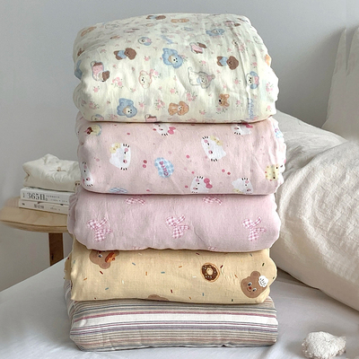 a类全棉双层纱纯棉被套单件150x180x200x220x230被罩三四件套双人