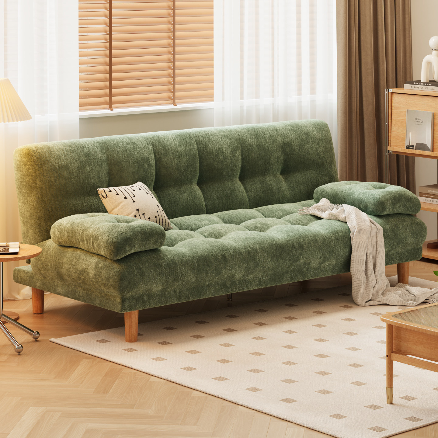2025新款雪尼尔绒小户型沙发床折叠直排两用客厅卧室可睡可躺沙发
