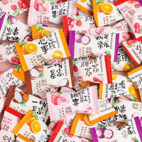 爆浆果汁软糖水果味夹心糖果网红儿童休闲零食散装喜糖橡皮糖