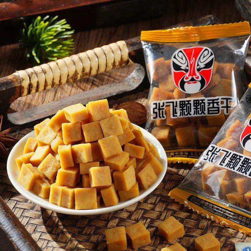 新品张飞颗颗香豆腐干五香可可香干川渝特产办公零食不辣下午茶点
