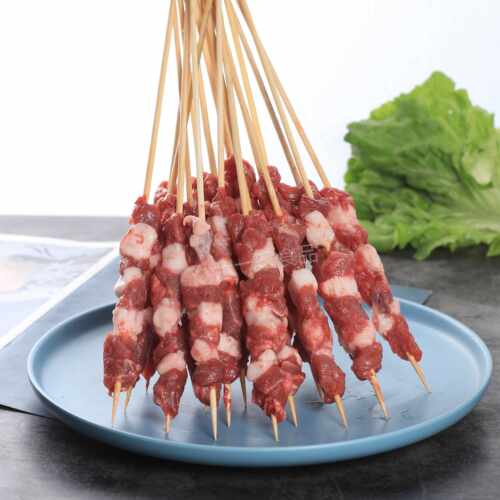 新品信诺客手工羊肉串烧烤食材新鲜羊肉清真烤肉羔羊肉串半成品商