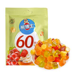年货熊博士橡皮糖果汁软糖果小熊蚯蚓形葡萄味休闲零食儿童
