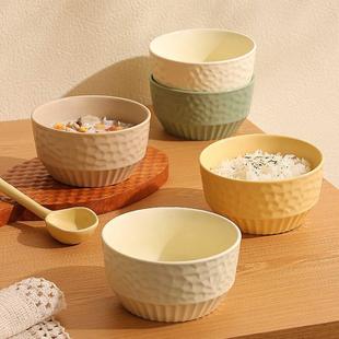 奶油风米饭碗家用吃饭碗汤碗一人食餐具小碗精致早餐碗新款 推荐 哑