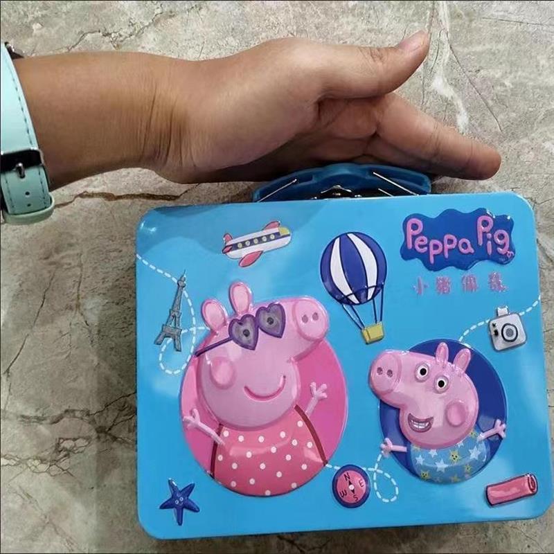牛奶曲奇饼干120g手提铁盒peppa pig佩佩猪零食礼盒
