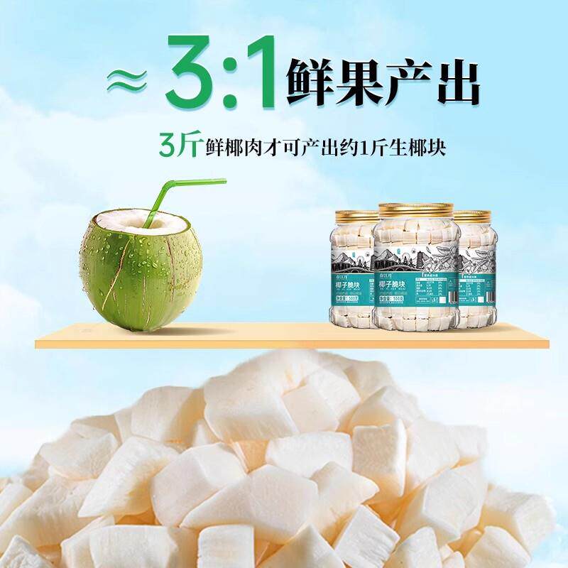 年货椰子脆块椰子片脆片海南特产椰子肉干香烤椰子角办公室休闲小