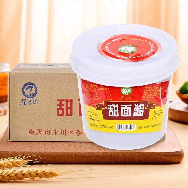 崔婆婆甜面酱3kg桶装商用炸酱面拌饭拌面酱烤鸭烧鹅煎饼果子蘸酱