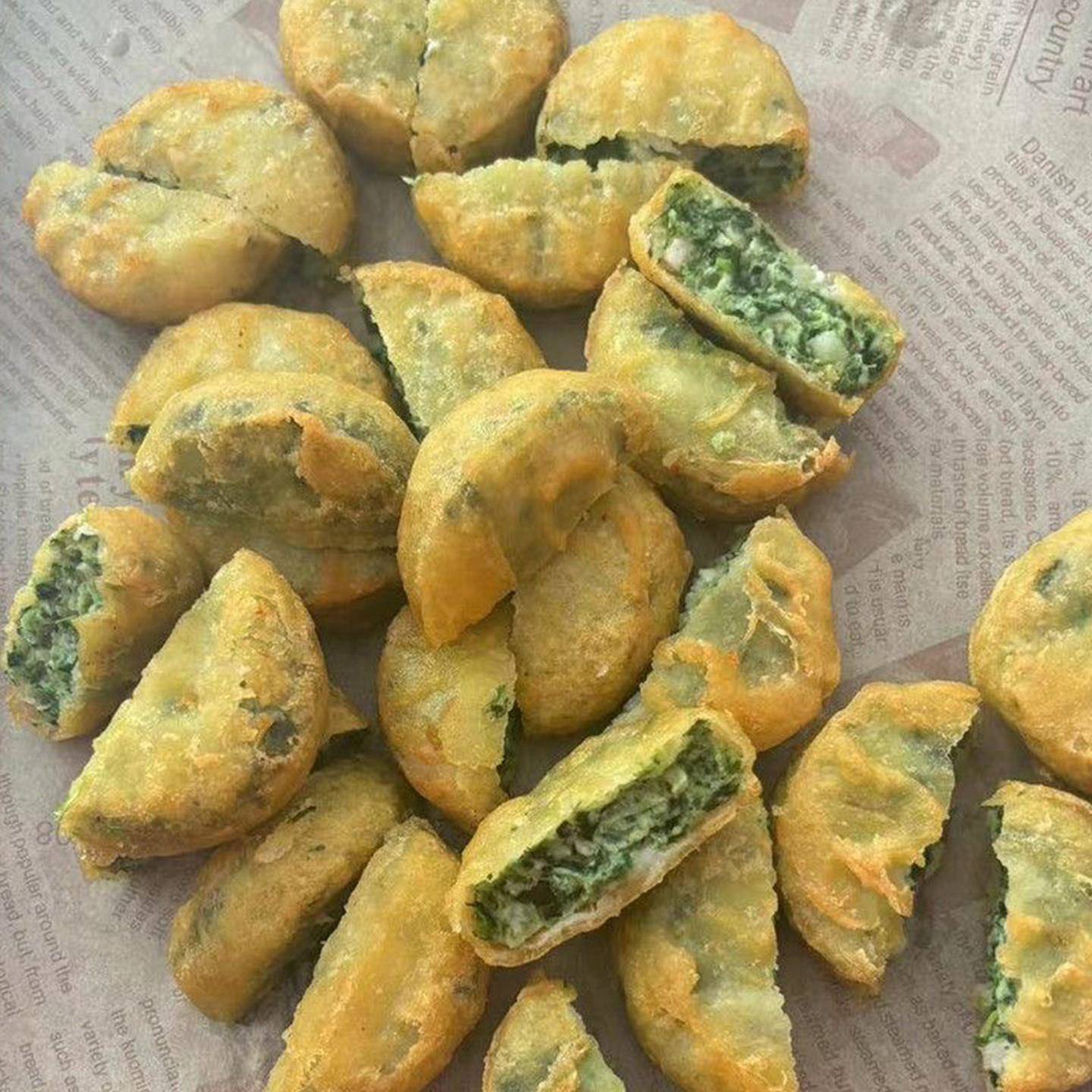 新品丸典菠菜饼商用冷冻半成品油炸小吃蔬菜猪肉饼鸡肉饼预制菜