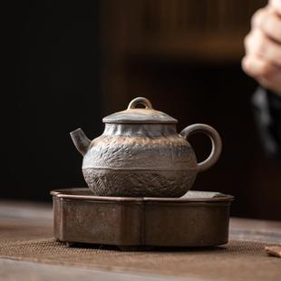 鎏金铁釉钟岭壶家用办公室陶瓷泡茶壶单壶古早烧功夫茶具小号茶壶