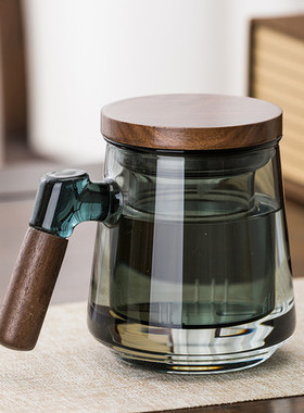 耐热泡茶杯茶水分离过滤花茶杯办公室喝茶杯子Q男个人专用玻璃水