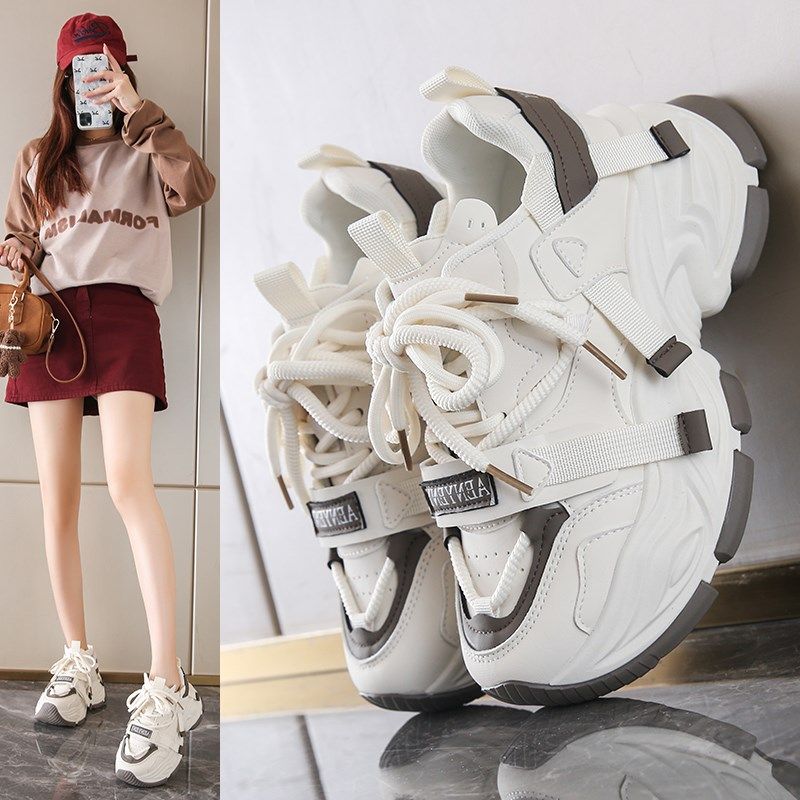 显脚小码a34运动鞋女2025新款春季爆款小个子松糕增高鞋厚底老爹