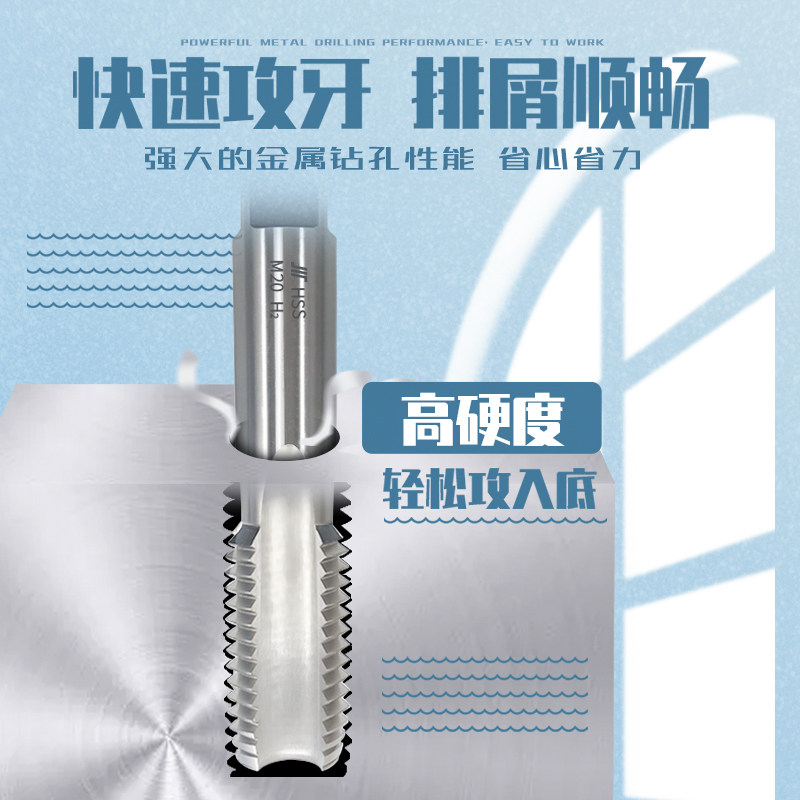 成量丝锥机用盲孔丝公牙直槽平头丝攻川牌自动L螺纹攻牙钻头22-M5