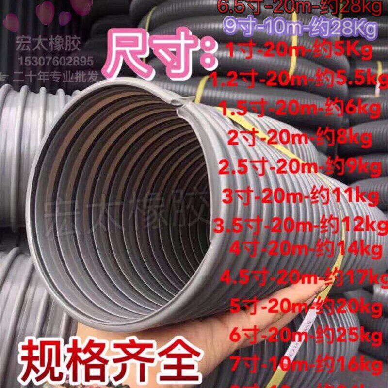 木工排料管集尘管伸缩吸料管 灰z色PVC风管工业吸尘管通风管风琴