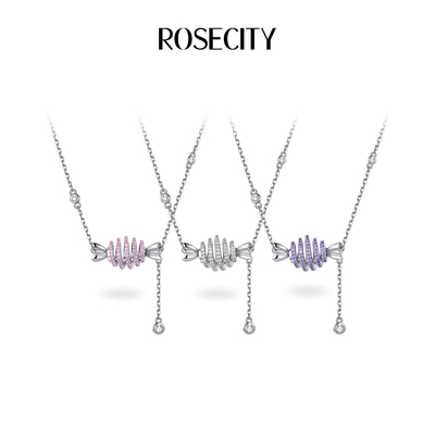ROSECITY甜品屋糖果锁骨链彩色多巴胺可旋转项链女款小众精致配饰
