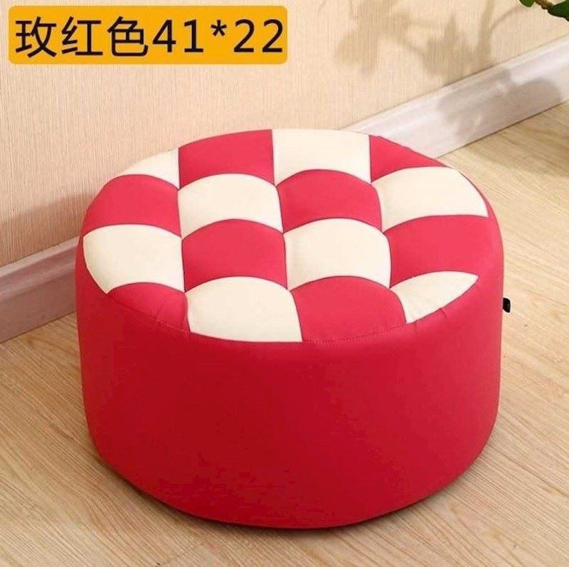 防滑坐凳软包家用凳子洗脚客厅小凳子橙色圆凳子简易圆形耐,住宅家具,矮凳,淘宝优惠券,粉丝福利购,淘宝优惠卷