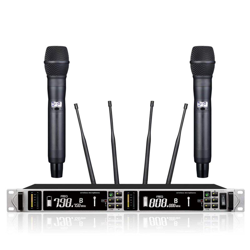 真分集一拖二U段无线话筒专业舞台演出婚庆唱歌家用kTV调频麦克风