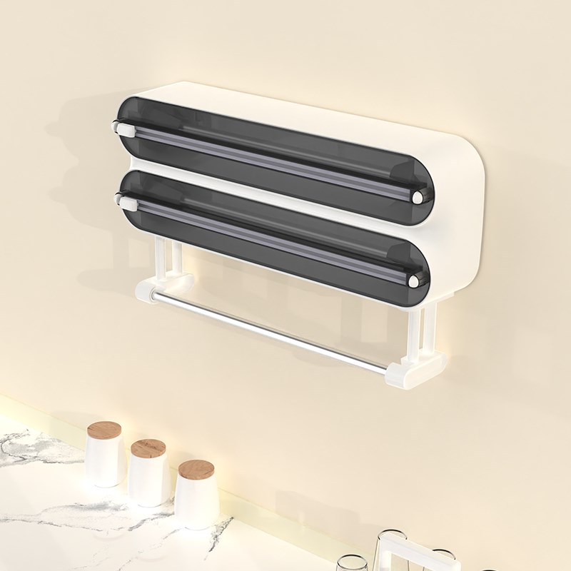 SOLX家用磁吸冰箱可挂壁式保鲜膜切割器厨房免撕保鲜膜专用切割盒