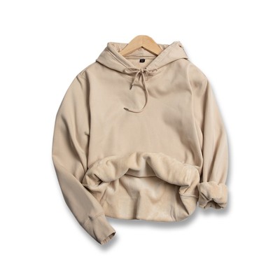 600g重磅银狐绒卫衣加绒加厚不倒绒连帽男女冬季保暖休闲外套冬季