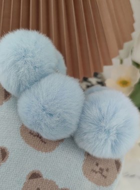 MOG  蓝色濑兔毛领卡通图案 猫咪毛衣衣服春秋冬保暖舒适包邮