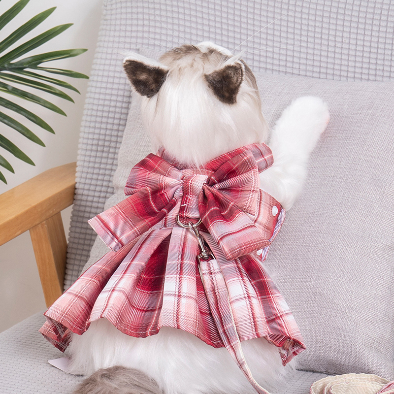 猫咪可牵引衣服背心式牵引绳英短布偶蓝猫专用防挣脱外出小猫绳子