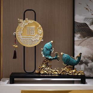 进门玄关新中式福鹿摆件招财客厅电视柜装饰创意家居办公乔迁礼品