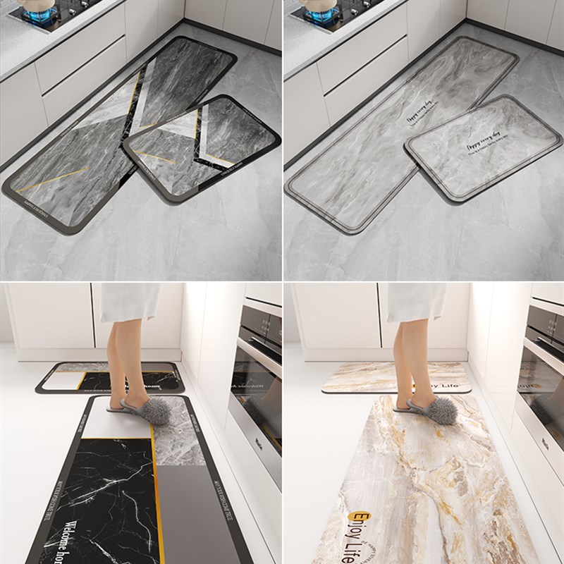 厨房地垫防滑防油可擦免洗家用软硅藻泥吸水吸油脚垫防水耐脏地毯