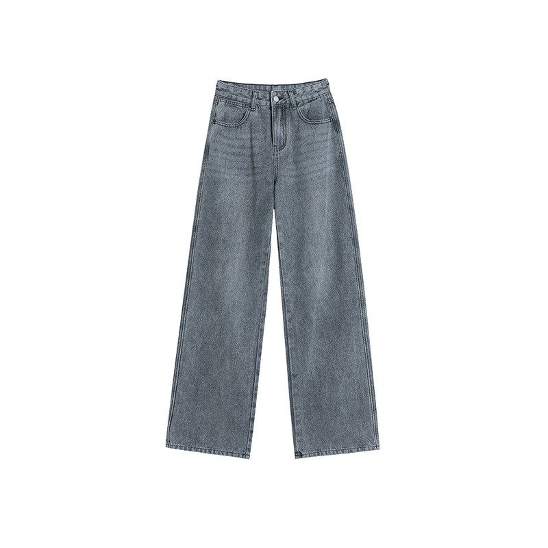 直筒牛仔裤女春秋夏薄2024年新款高腰休闲卡其色小个子阔腿裤子女,女装/女士精品,牛仔裤,淘宝优惠券,粉丝福利购,淘宝优惠卷