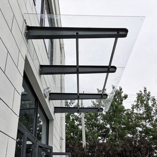 满焊玻璃雨棚钢梁 碳钢牛腿玻璃支架 定制H型钢结构挑梁幕墙配件