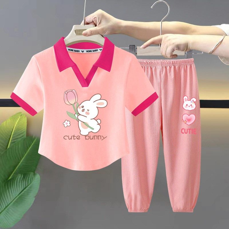 女童夏装套装2024新款儿童夏季polo领短袖女中大童防蚊裤两件套,童装/婴儿装/亲子装,套装,淘宝优惠券,粉丝福利购,淘宝优惠卷