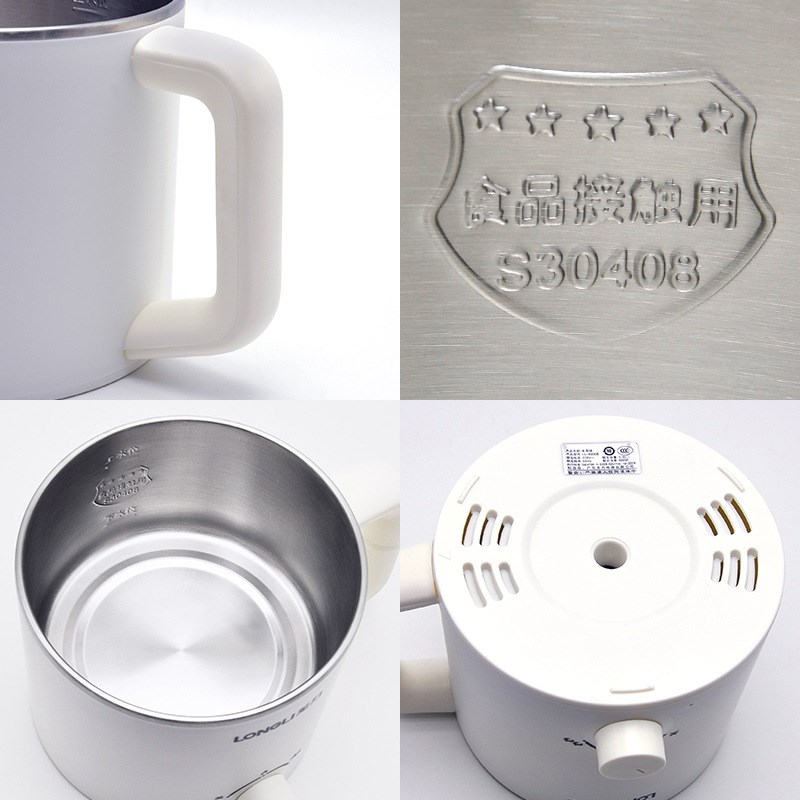 龙力电煮锅迷你电锅多功能家用小功率电煮锅304不锈钢宿舍电热锅