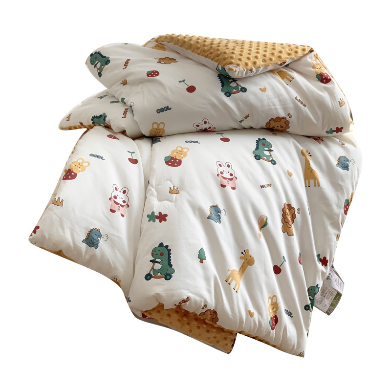 a类全棉60支豆豆绒被子纯棉儿童卡通单人秋冬被芯加厚幼儿园春秋