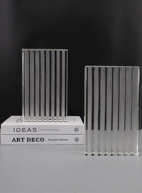 北欧简约创意水晶书挡玄关样板房办公室客厅书房卧室摆件工艺品