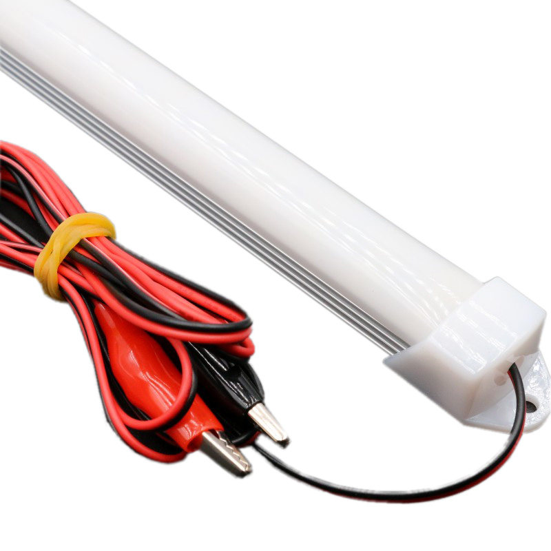 超亮5730双排12V硬灯条地摊夜市适用照明灯带led夹子线长条型灯条